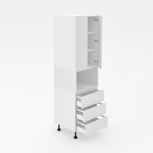 Pantry Tower - 3 Drawers + Microwave + 2 Doors - Shadowline