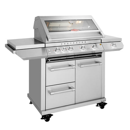 BeefEater 7000 Premium Four Burner Built-in Barbecue and Trolley BMF7645SA