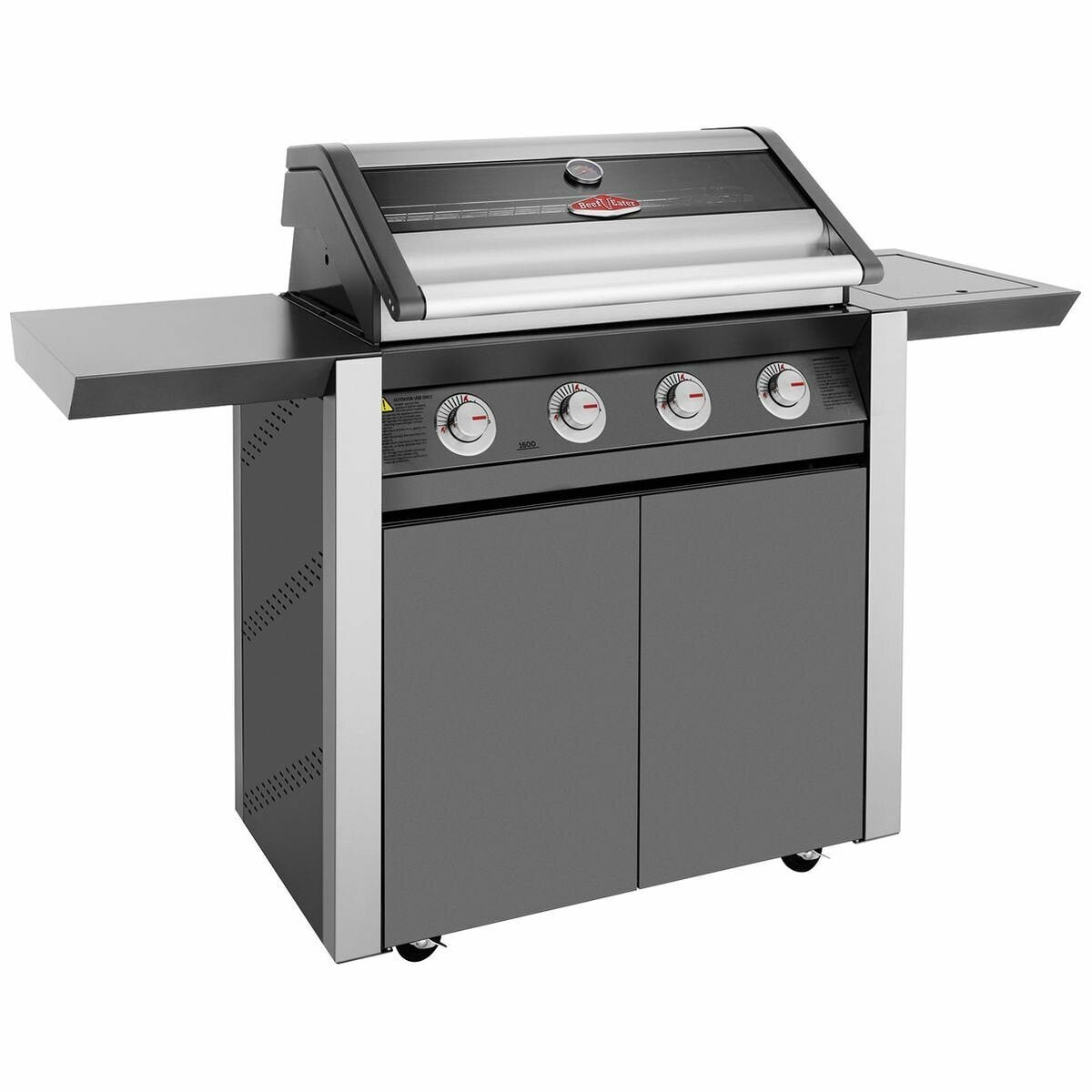 BeefEater 1600 Series Dark Four Burner BBQ with Side Burner & Trolley BMG1641DA