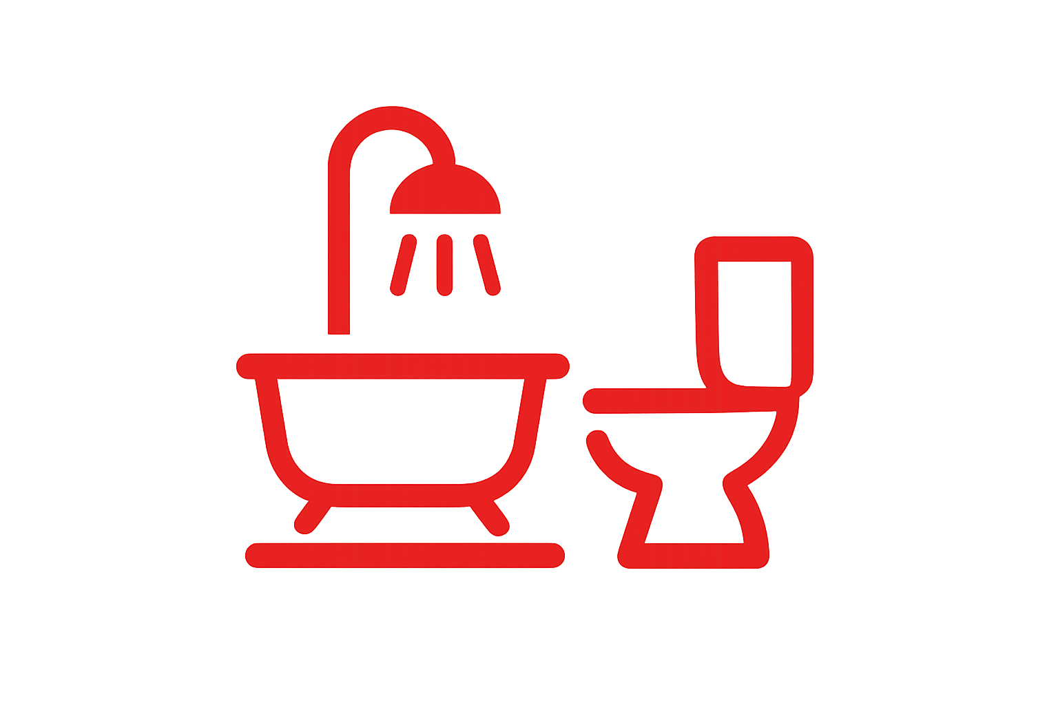 bathroom logo in red without text