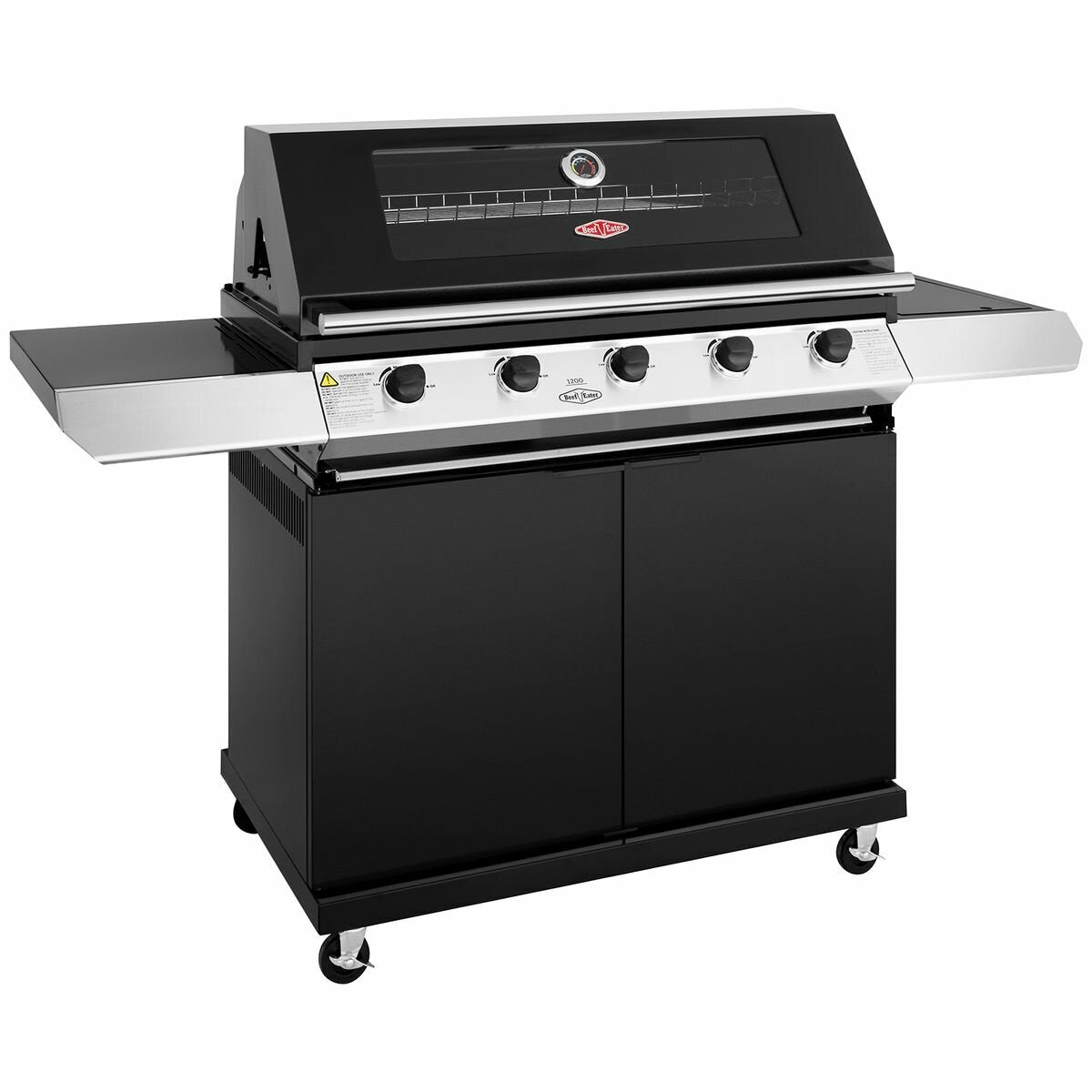 BeefEater 1200 Series 5 Burner LPG BBQ with Trolley & Side Burner BMG1251BB