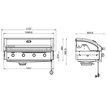 Artusi Halmo 4 Burner Gas Grill Built-In BBQ ABIBBQ4