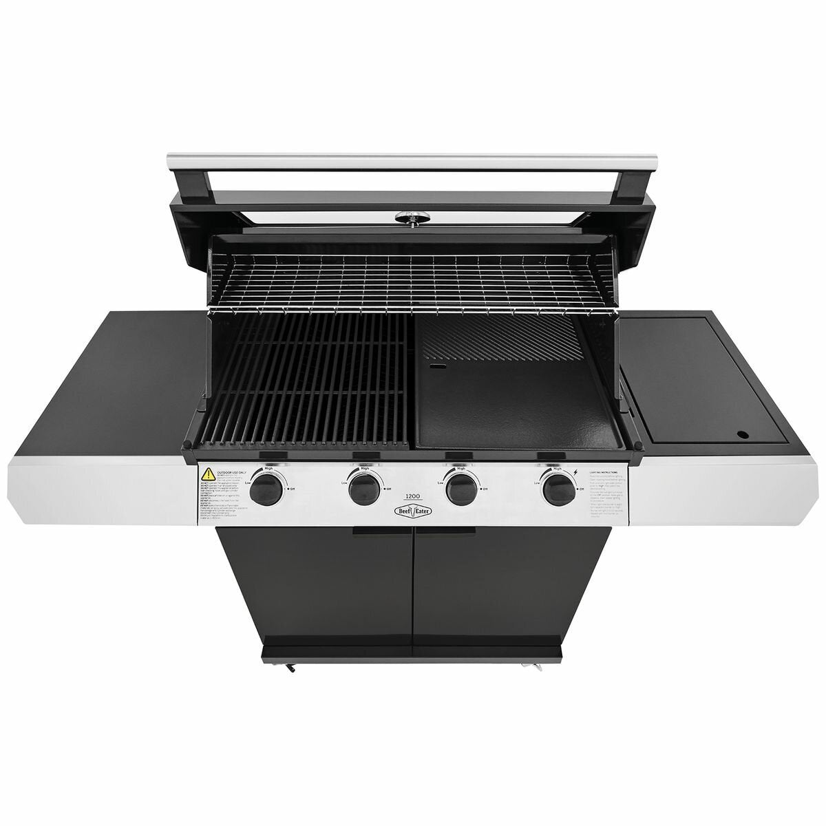 BeefEater 1200 Series 4 Burner LPG BBQ with Trolley & Side Burner BMG1241BB