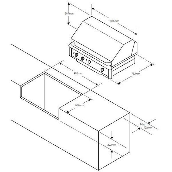 Capital Built-In LPG BBQ with Solid Flat Plate ACG40RBI1L