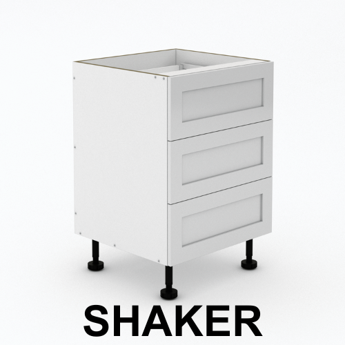 3 Equal Drawers - Shaker - Outdoor cabinets