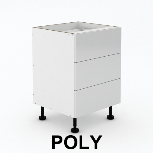 3 Equal Drawers - Poly - Outdoor cabinets