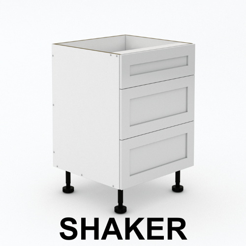 3 Drawers - 1 Small Drawer + 2 Pot Drawers - Shaker