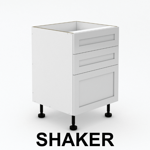 3 Drawers - 2 small Drawer + 1 Pot Drawers - Shaker