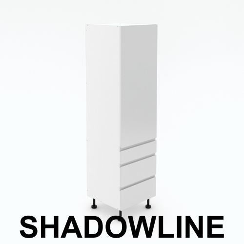 1 Door Pantry with 3 Drawers - 1 Small + 2 Pot - Shadowline